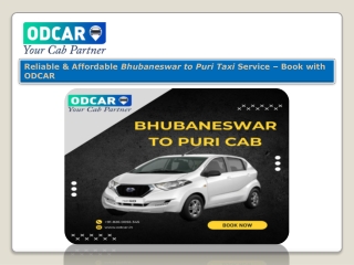 Reliable & Affordable Bhubaneswar to Puri Taxi Service – Book with ODCAR