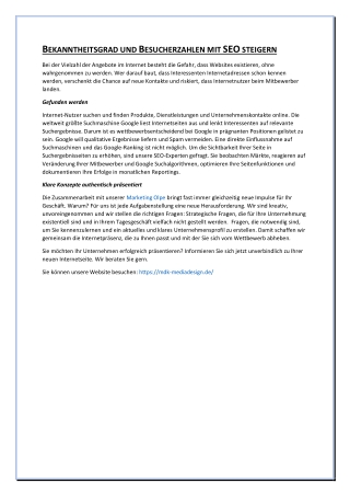 Bekanntheitsgrad und Besucherzahlen mit SEO steigern