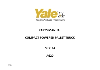YALE (A620) MPC14 Parts Catalogue Manual Instant Download