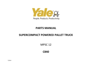 YALE (C840) MPSC12 Parts Catalogue Manual Instant Download