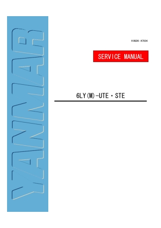 Yanmar 6LY(M)-UTE 6LY(M)-STE Marine Diesel Engine Service Repair Manual Instant Download