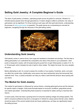 Selling Gold Jewelry A Complete Beginners Guide