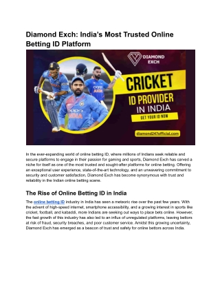 Diamond Exch_ India’s Most Trusted Online Betting ID Platform