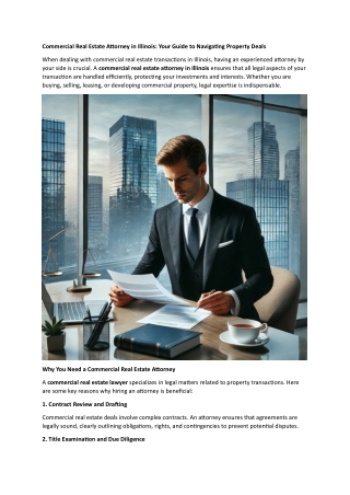 Commercial Real Estate Attorney in Illinois - Your Guide to Navigating Property Deals