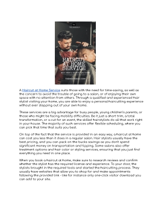 Convenient and Affordable Haircut at Home Service