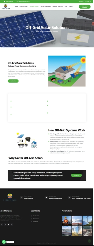 Residential Off grid solar solutions