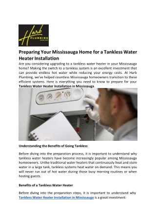 Preparing Your Mississauga Home for a Tankless Water Heater Installation (1)