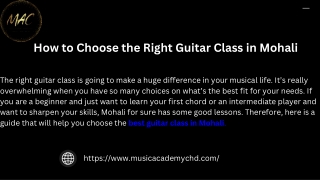 Best Guitar Classes in Mohali | Music Classes in Chandigarh