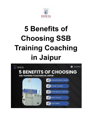 5 Benefits of Choosing SSB Training Coaching in Jaipur