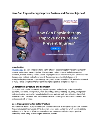 How Can Physiotherapy Improve Posture and Prevent Injuries_