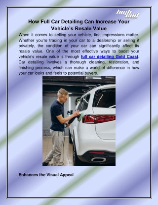 Full car detailing Gold Coast