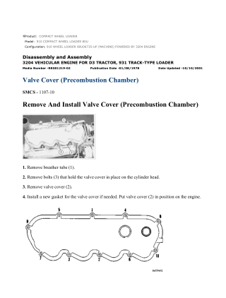 Caterpillar Cat 910 COMPACT WHEEL LOADER (Prefix 80U) Service Repair Manual Instant Download (80U06735 and up)