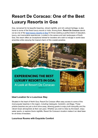 Resort De Coracao_ One of the Best Luxury Resorts in Goa