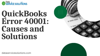 QuickBooks Error 40001 Causes and Solutions