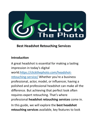 Best Headshot Retouching Services provider