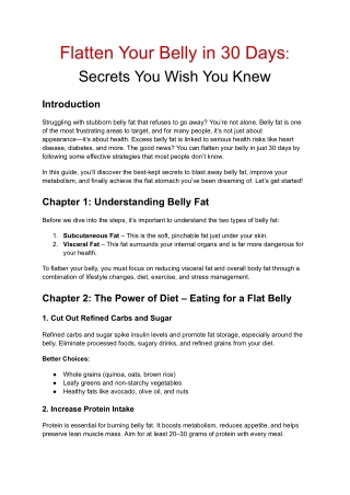 Flatten Your Belly in 30 Days Secrets You WishYou Knew