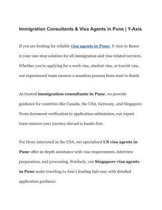 Immigration Consultants & Visa Agents in Pune | Y-Axis