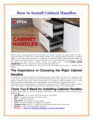 How to Install Cabinet Handles