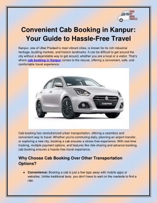 Cab booking in Kanpur