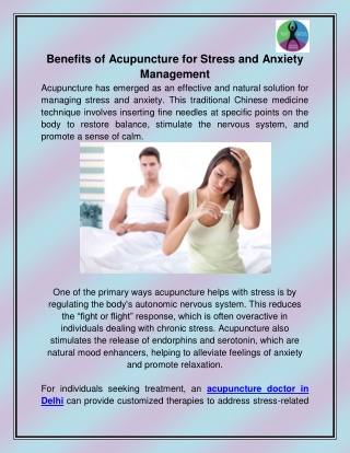 Acupuncture doctor in Delhi