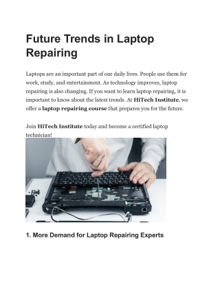 Future Trends in Laptop Repairing