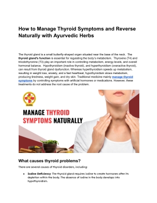 How to Manage Thyroid Symptoms and Cure Naturally with Ayurvedic Herbs (1)