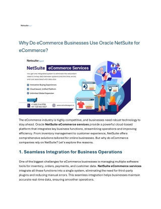 Why Do eCommerce Businesses Use Oracle NetSuite for eCommerce?