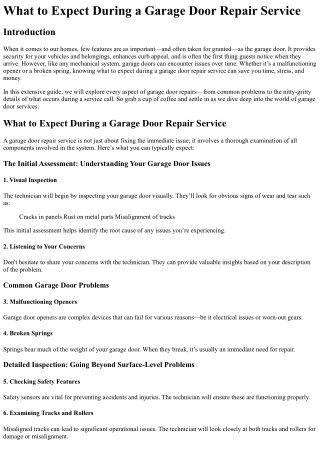 What to Expect During a Garage Door Repair Service