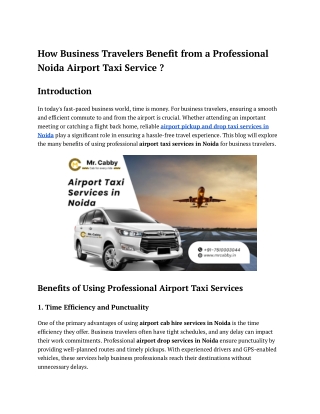 Book Noida Airport Taxi Service