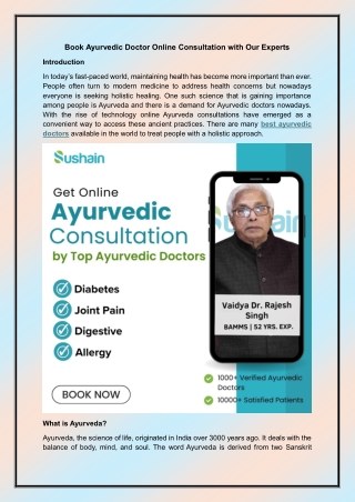 Book Ayurvedic Doctor Online Consultation with Our Experts