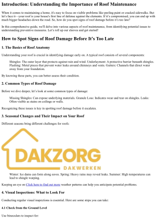 How to Spot Signs of Roof Damage Before It’s Too Late