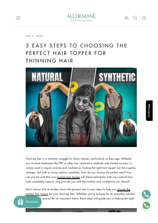 3 Easy Steps to Choosing the Perfect Hair Topper for Thinning-Hair