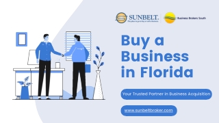 Buy a Business in Florida: Sunbelt Brokers for a Smooth Acquisition