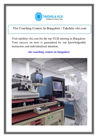Vlsi Coaching Centers In Bangalore | Takshila-vlsi.com