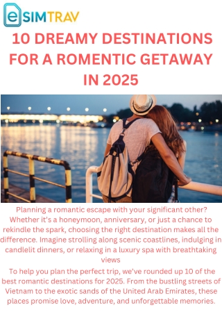 10 Dreamy Destinations for a Romantic Getaway in 2025