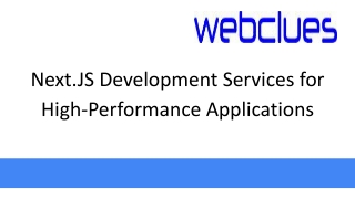 Next.JS Development Services for High-Performance Applications