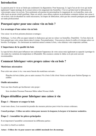 Comment fabriquer votre propre caisse vin en bois ?