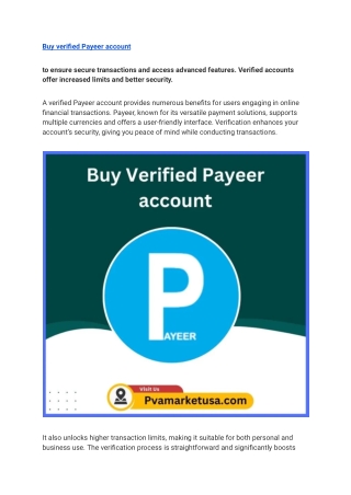 Buy Verified Payeer Accounts - 100% Safe & Old Verified