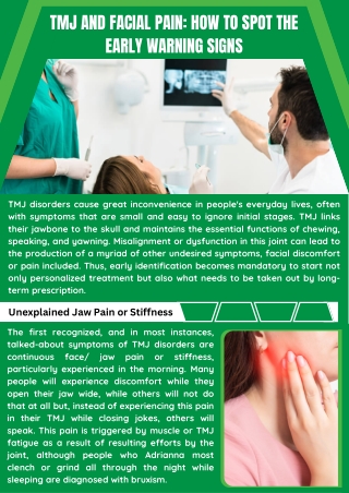 TMJ Disorders and Facial Pain Treatment