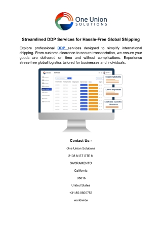Streamlined DDP Services for Hassle-Free Global Shipping