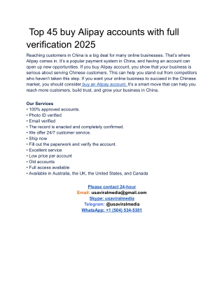 Top 6 Ways To Buy Verified Alipay Account