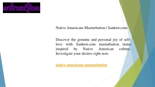 Native Americans Masturbation  Sanktor