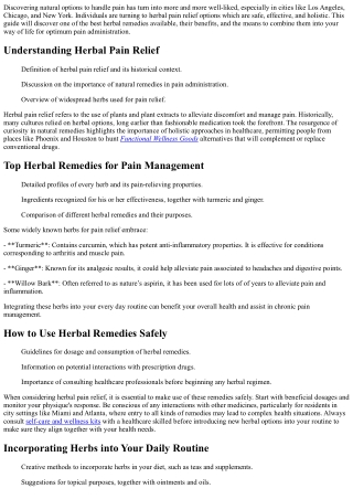 Safe and Effective Herbal Pain Relief: Natural Solutions for Your Comfort in 202