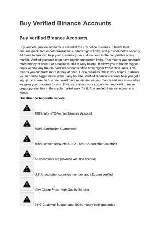 Buy Verified Binance Accounts