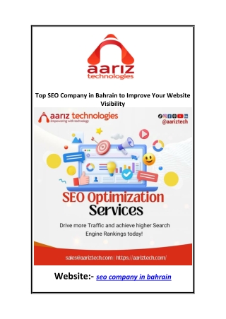 Top SEO Company in Bahrain to Improve Your Website Visibility