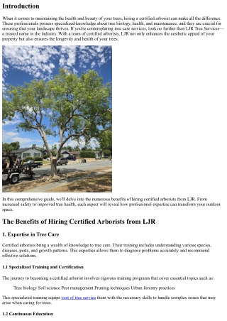 The Benefits of Hiring Certified Arborists from LJR.