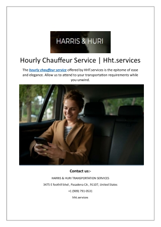 Hourly Chauffeur Service | Hht.services