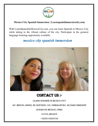 Mexico City Spanish Immersion  Learnspanishinmexicocity.com
