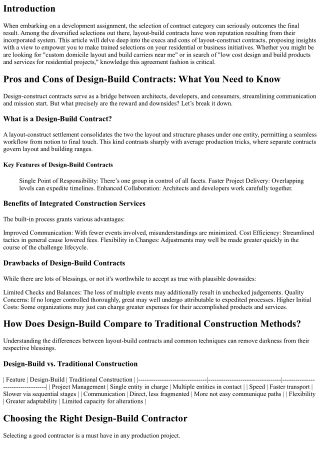 Pros and Cons of Design-Build Contracts: What You Need to Know