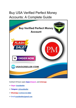 Buy USA Verified Perfect Money Accounts_ A Complete Guide